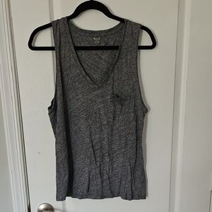 Madewell Gray Tank Top Relaxed Fit Crew Neck